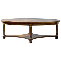 Neoclassical Style Oval Coffee Table by Baker Furniture
