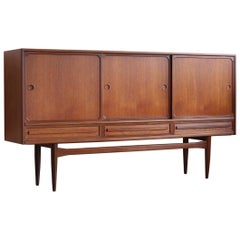 Midcentury Danish Modern Tall Teakwood Sideboard