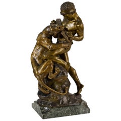 19th Century, Bronze Sculpture with The Struggle for Life by Edouard Drouot 
