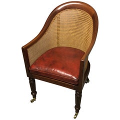 Regency Mahogany Library Bergere Chair