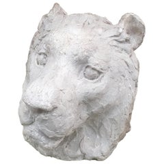 Ernestine Sirine-Real "Cabeza de leona", escayola, hacia 1930