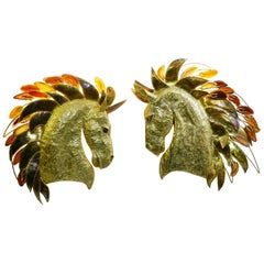 Horse Head Sconces by Isabelle Masson for Faure, Set of 2