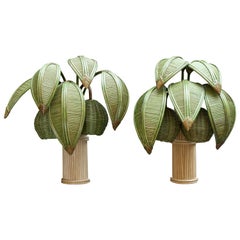 Pair of Coconut Trees Wall Sconces, style of Mario Lopez Torres