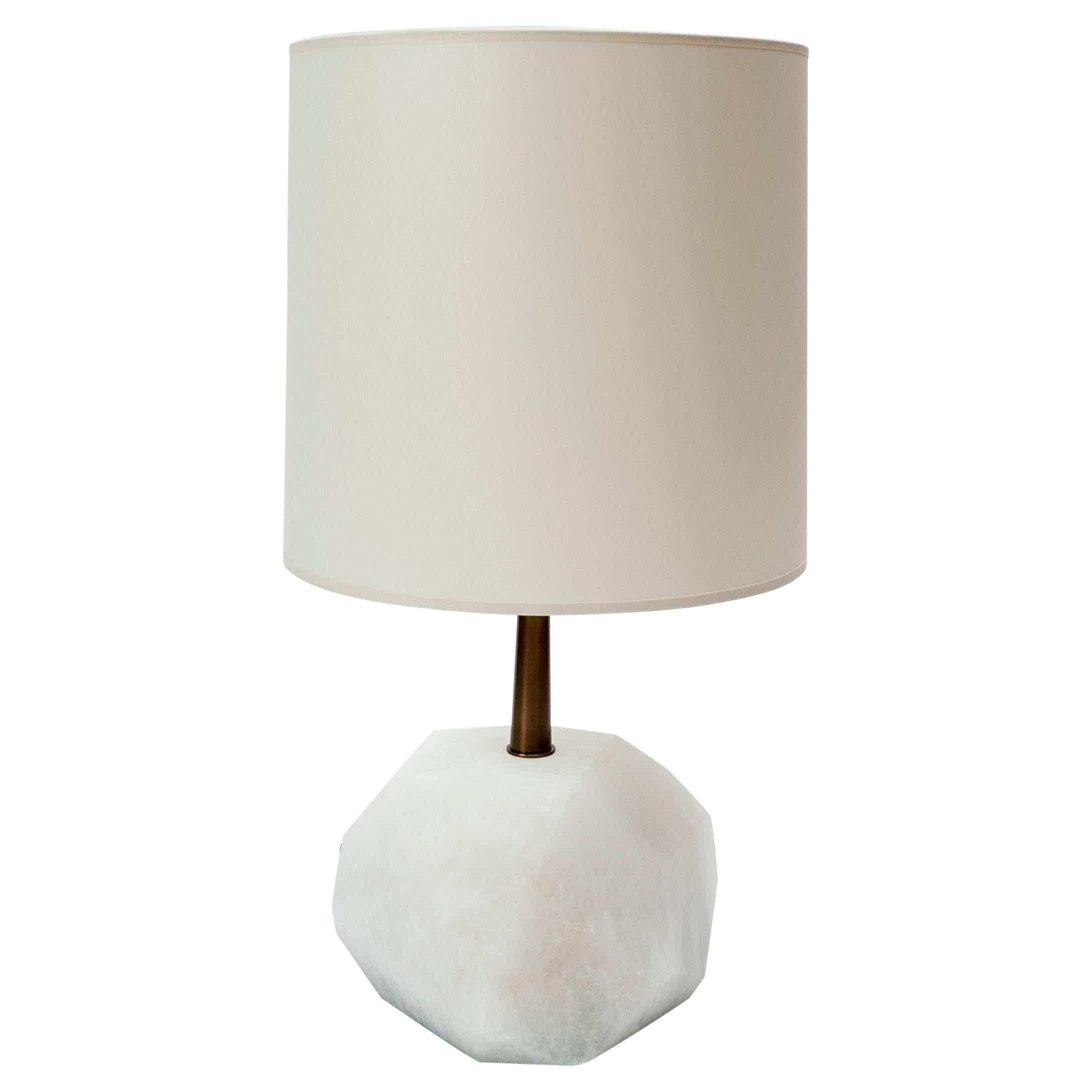 Glustin Luminaires Alabaster Monolith Faceted Table Lamps For Sale