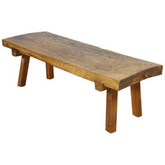 Vintage Oak Butcher's Block Coffee Table or Bench, 1930s