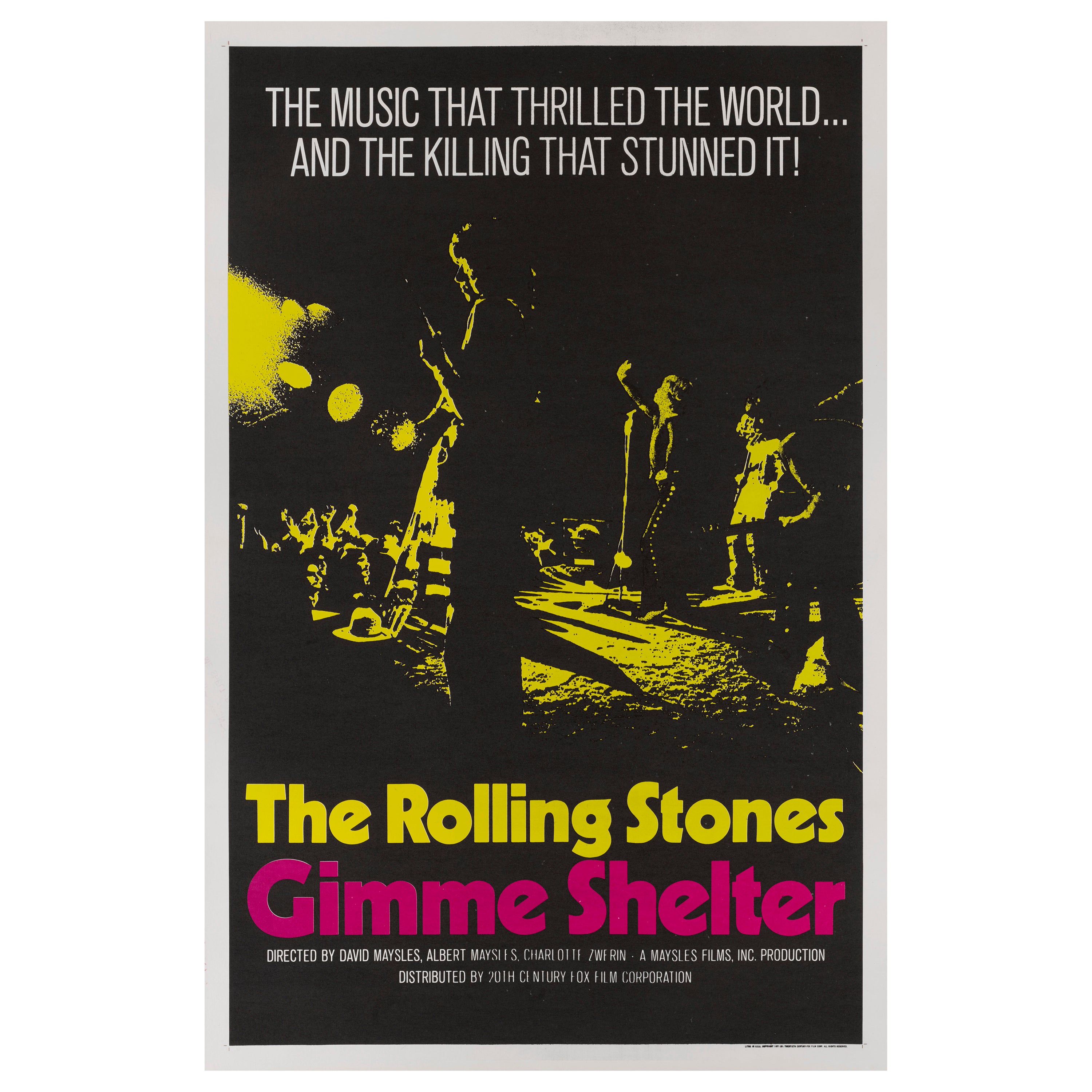 "Gimme Shelter" Film Poster, 1970 For Sale at 1stDibs