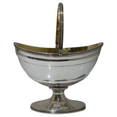 18th Century Antique George III Sterling Silver Sugar Basket, 1797 John Emes