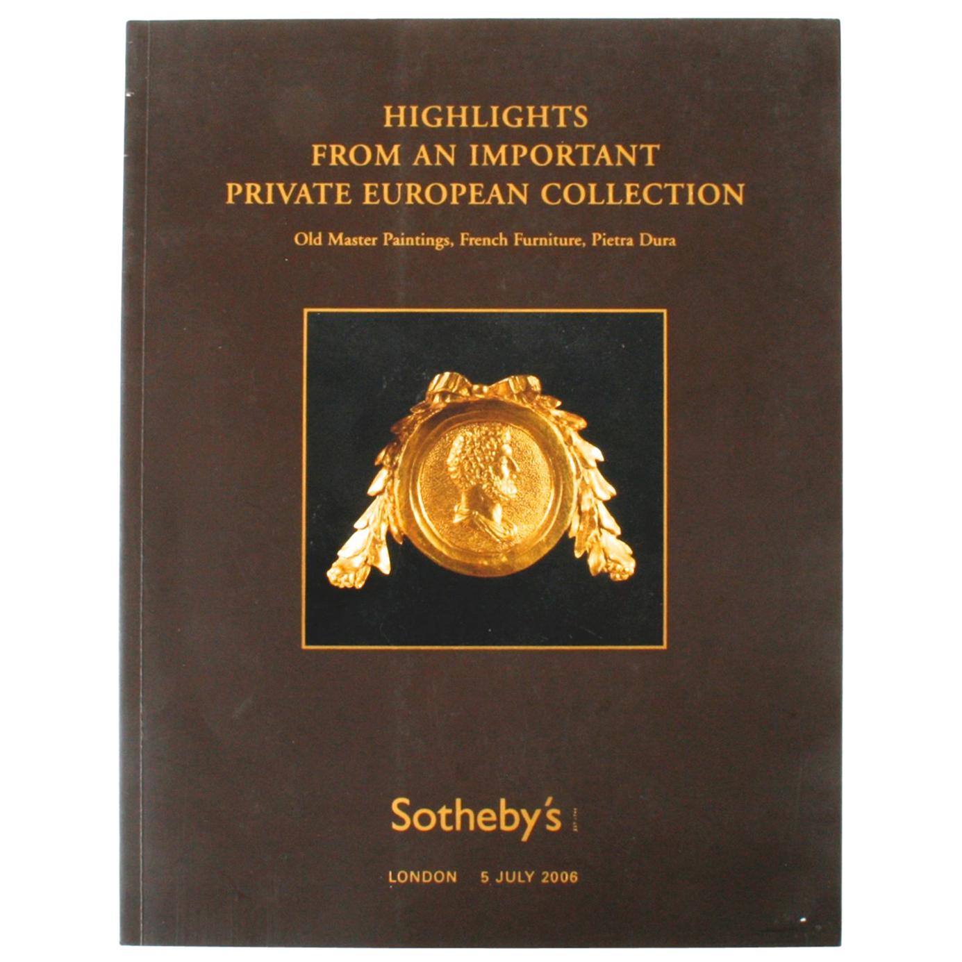 Sotheby's London, Highlights from an Important Private European Collection