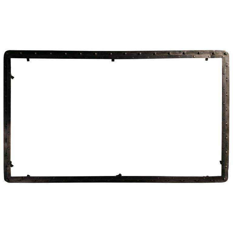Monumental Oversized Industrial Steel Riveted Frame, Architectural Design For Sale at 1stDibs