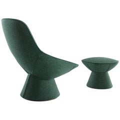 Artifort Green Pala Swivel Lounge chair with Ottoman