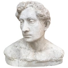 Vintage Ernestine Sirine-Real "Romantique Art Deco" Bust of a Man", Plaster