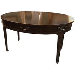 Oval Mahogany Writing Table Desk