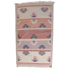 Vintage Native American Indian Navajo Style Area Rug in Pastels, 20th Century