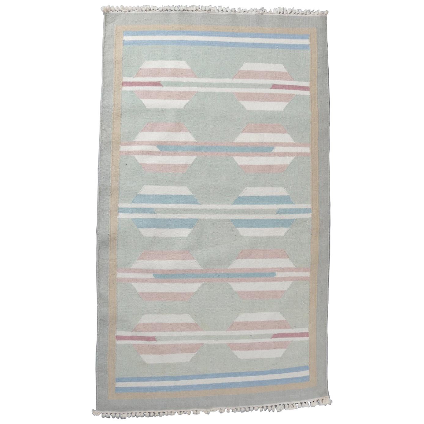 Native American Indian Navajo Style Area Rug in Pastels, 20th Century