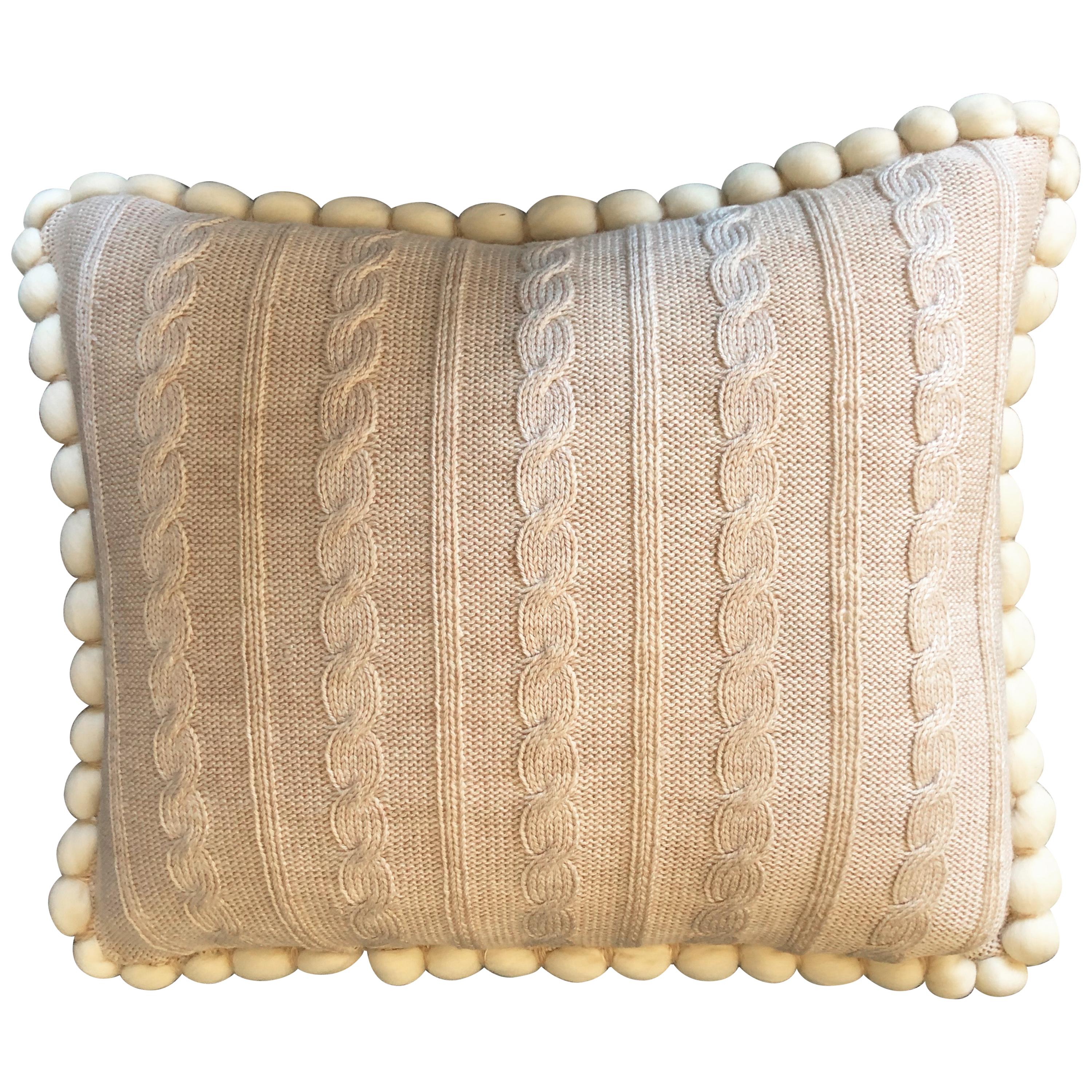 Handwoven Italian Merino Wool Pillow by Le Lampade For Sale at 1stDibs