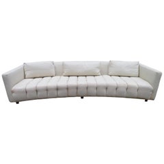 Magnificent Harvey Probber Style Long Low Curved Four-Seat Sofa, Midcentury
