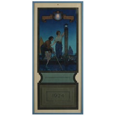 Art Deco Used 1924 Maxfield Parrish the Venetian Lamplighter Full Calendar