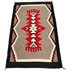 Handmade Wool Carpet Abstract Red Black Kilim Rug