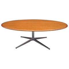 Custom Oval Walnut and Chrome 2480 Table or Desk by Florence Knoll