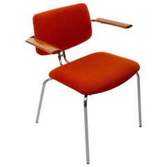 Chair by Duba, 1980s Vintage Dining Chair with Original Orange Wool Upholstery