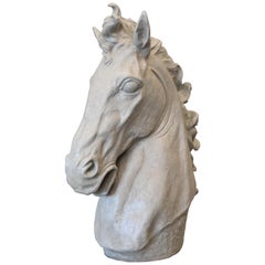 Mid-Century Modern Big Plaster Horse Head Sculpture