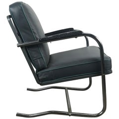 Classic Art Deco, Bauhaus Tubular Chrome Lounge Chair