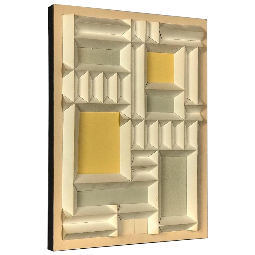 Abstract Expressionist Relief by Irving Harper Paper Sculpture Geometric Design