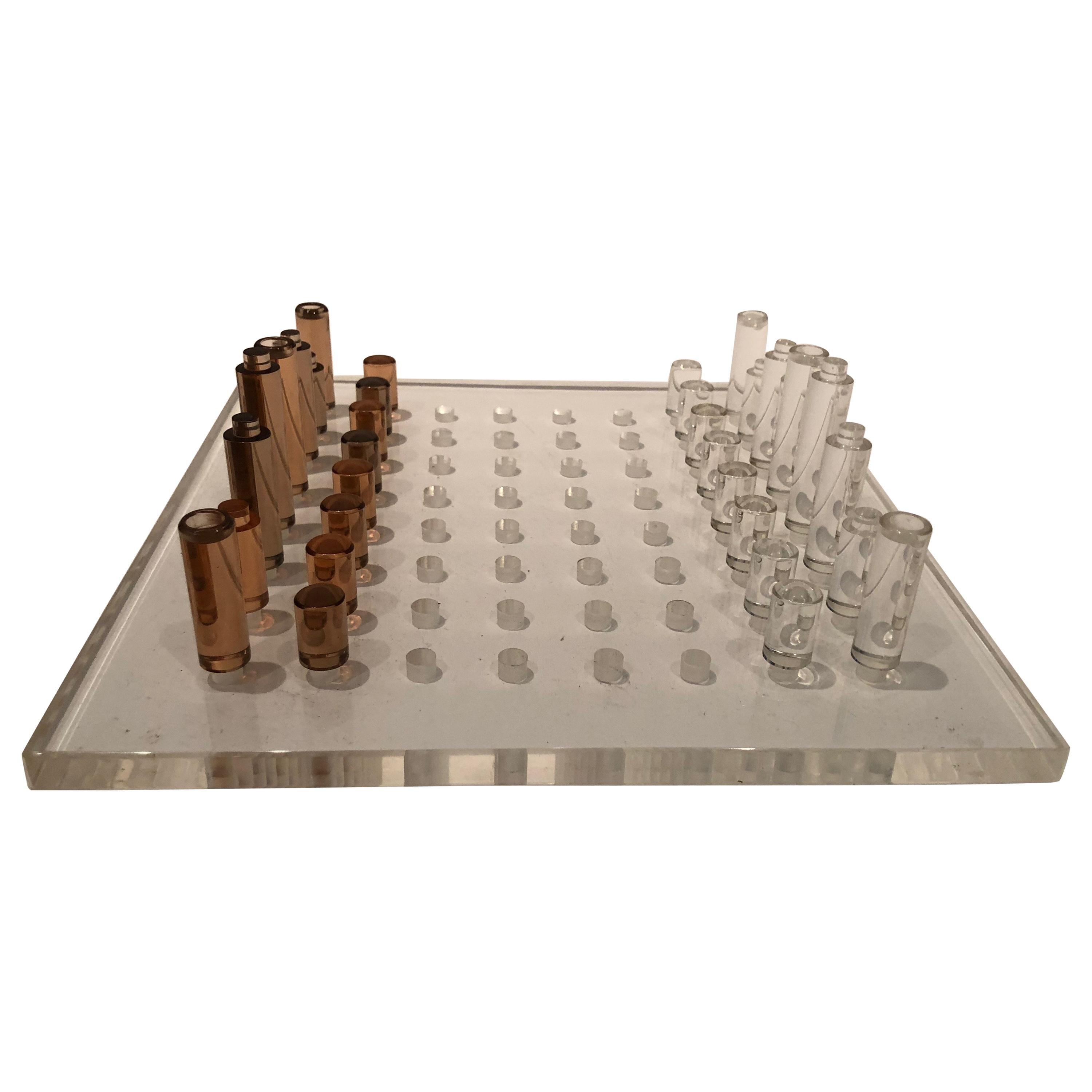 Stunning Mid-Century Modern Lucite Chess Set