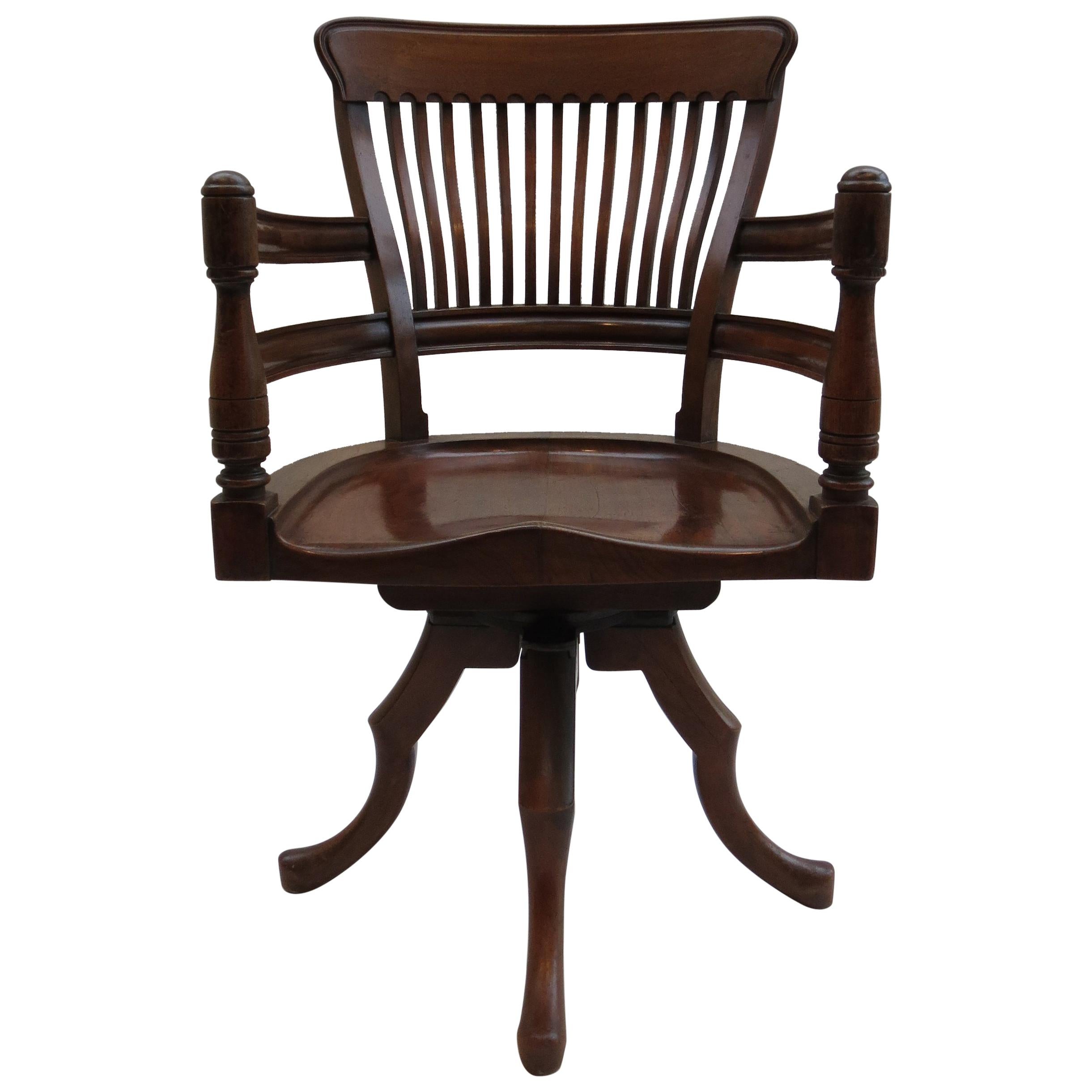 19th Century E W Godwin Swivel Office Chair in Walnut
