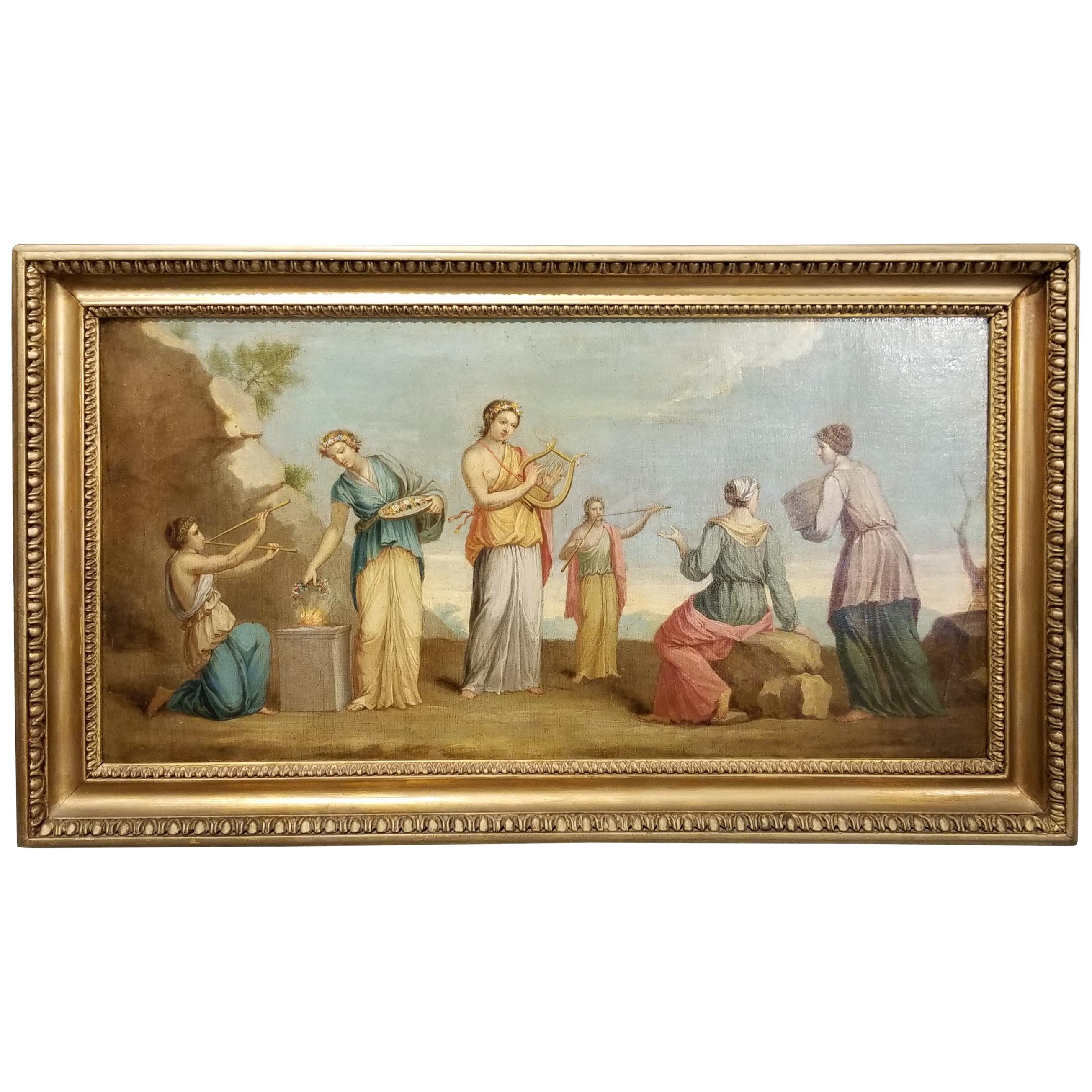 Early 19th Century Musical Nymphs Painting For Sale