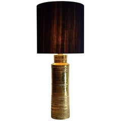 Used Bitossi Mid-Century Modern Gold Ceramic Table Lamp by Aldo Londi