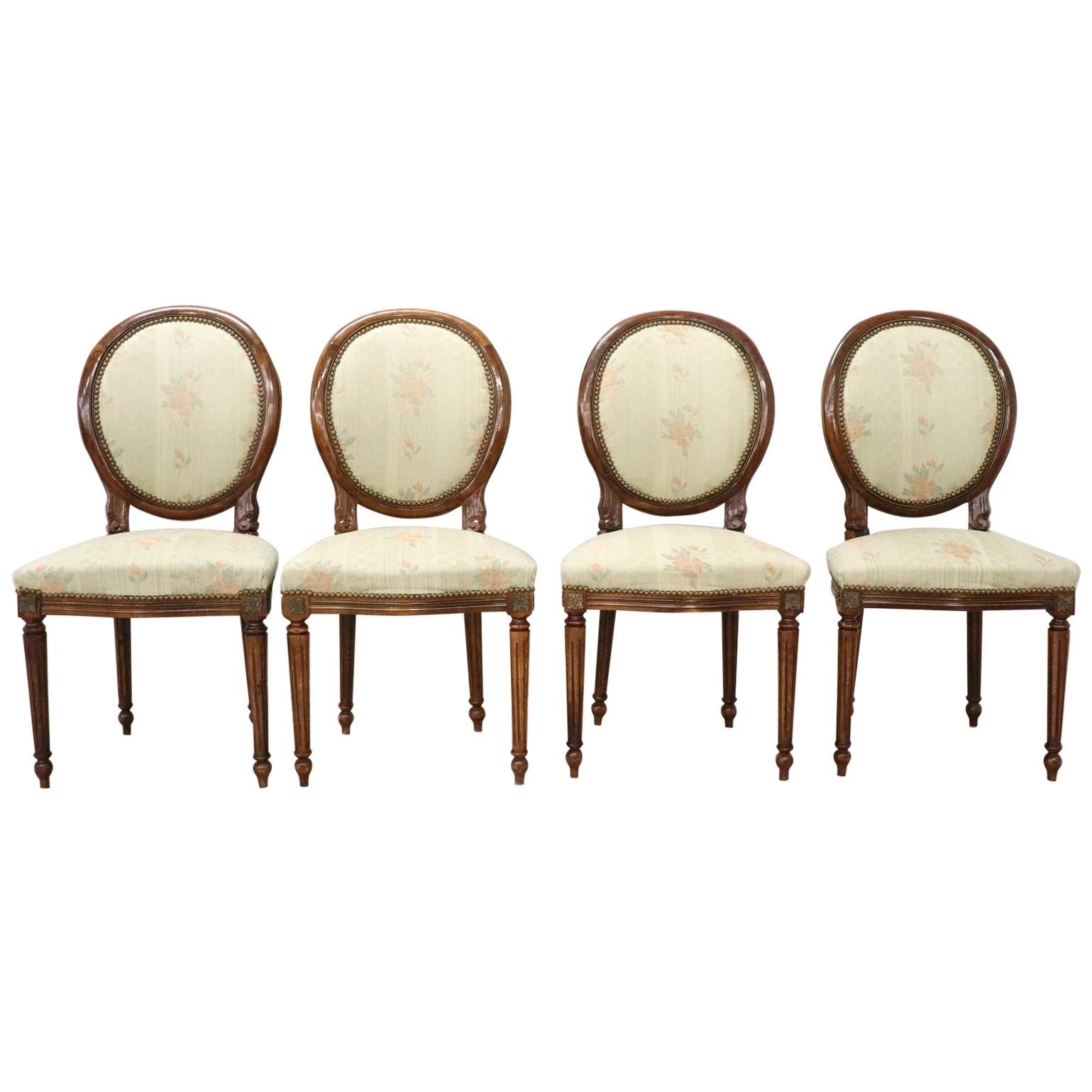 20th Century Italian Louis XVI Style Beech Wood Four Chairs