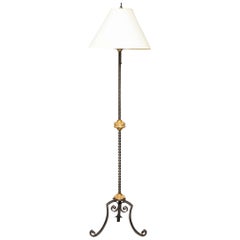 Giltwood and Wrought Iron Floor Lamp