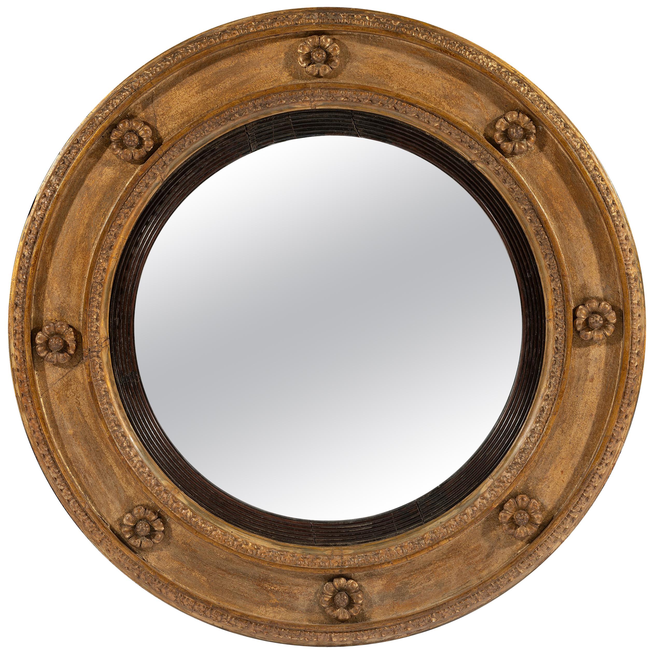 Late George III 18th Century Period Circular Giltwood Mirror
