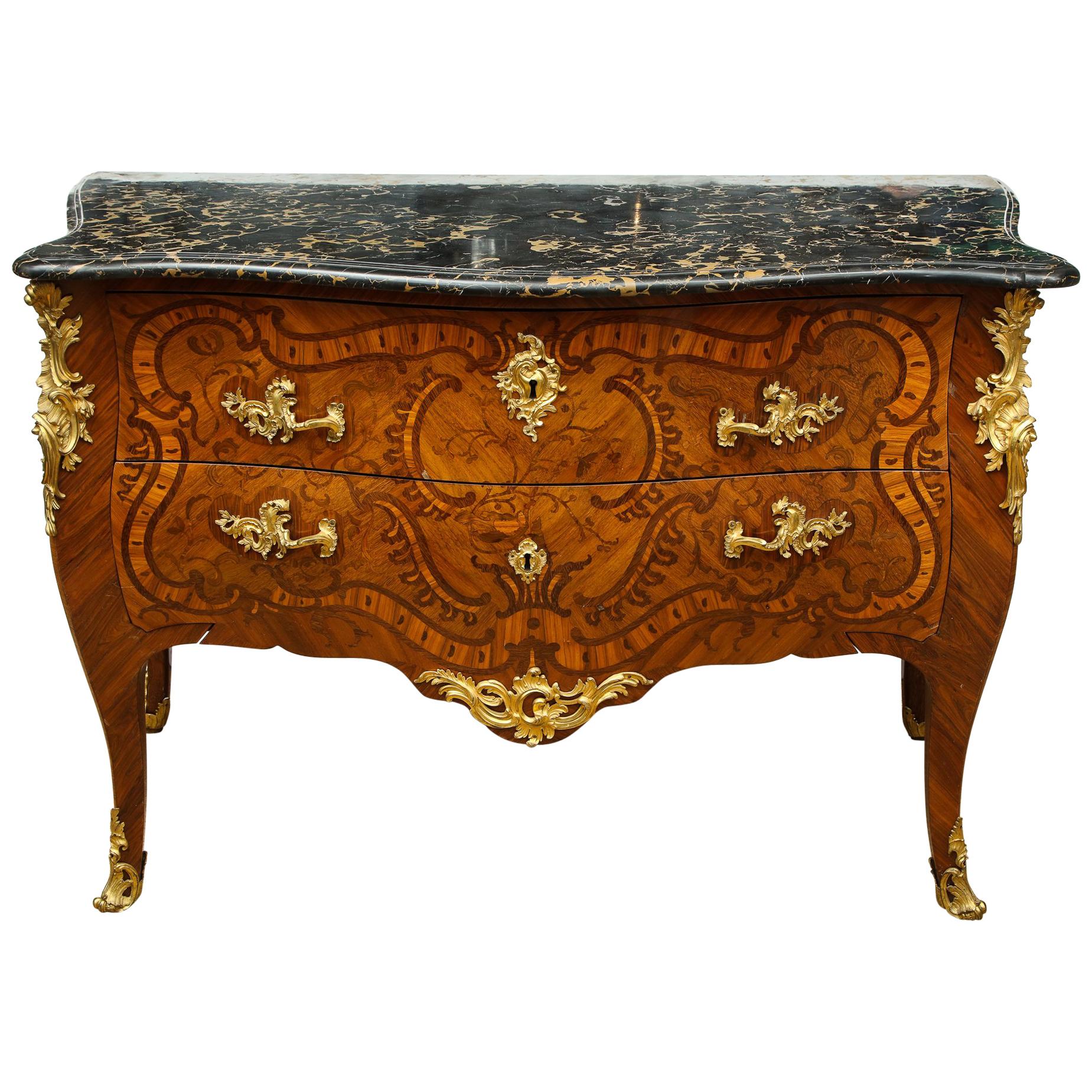 Important Louis XV Inlaid Kingwood Commode by Pierre Migeon For Sale