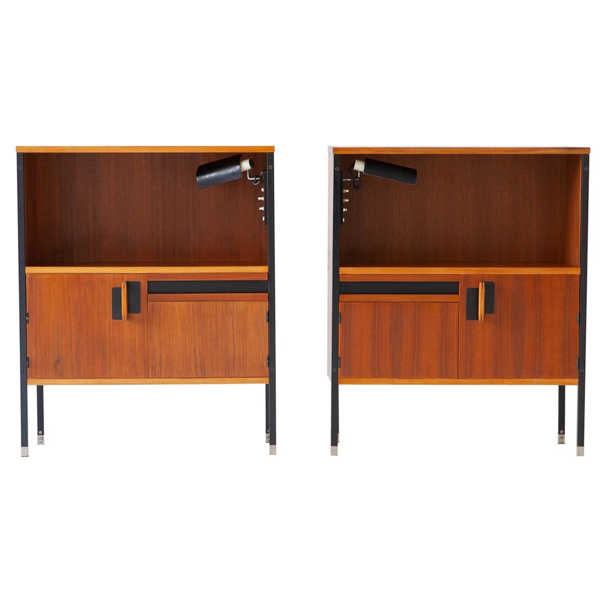 Restored Nightstands by Ico Parisi for MIM with Gino Sarfatti Lamps, 1958