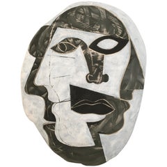 Masque cubiste en poterie Doug Rochelle La Mano