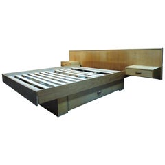 Mid-Century Modern Teak Queen Size Platform Bed