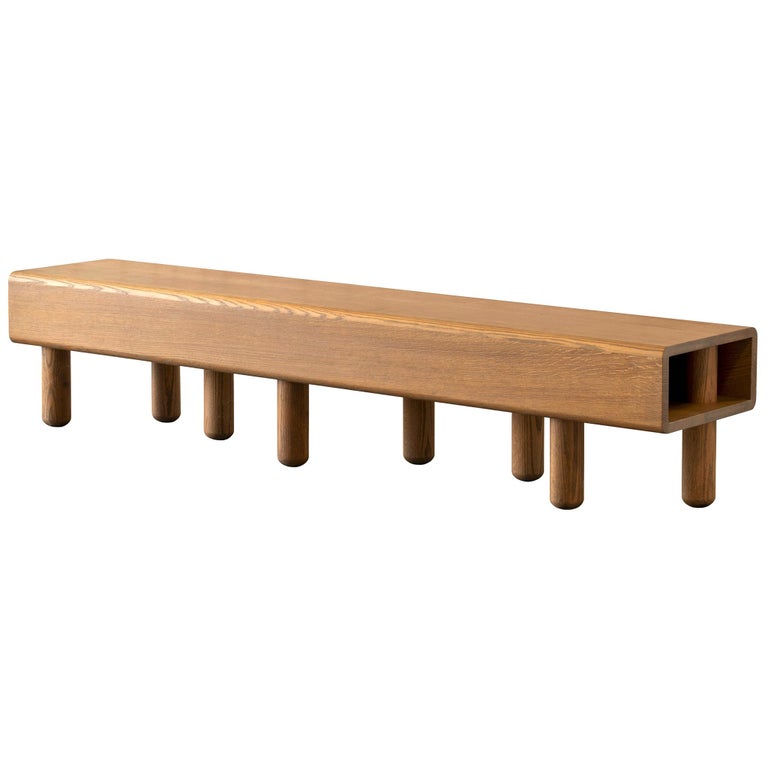 Waiting Bench in White Oak For Sale