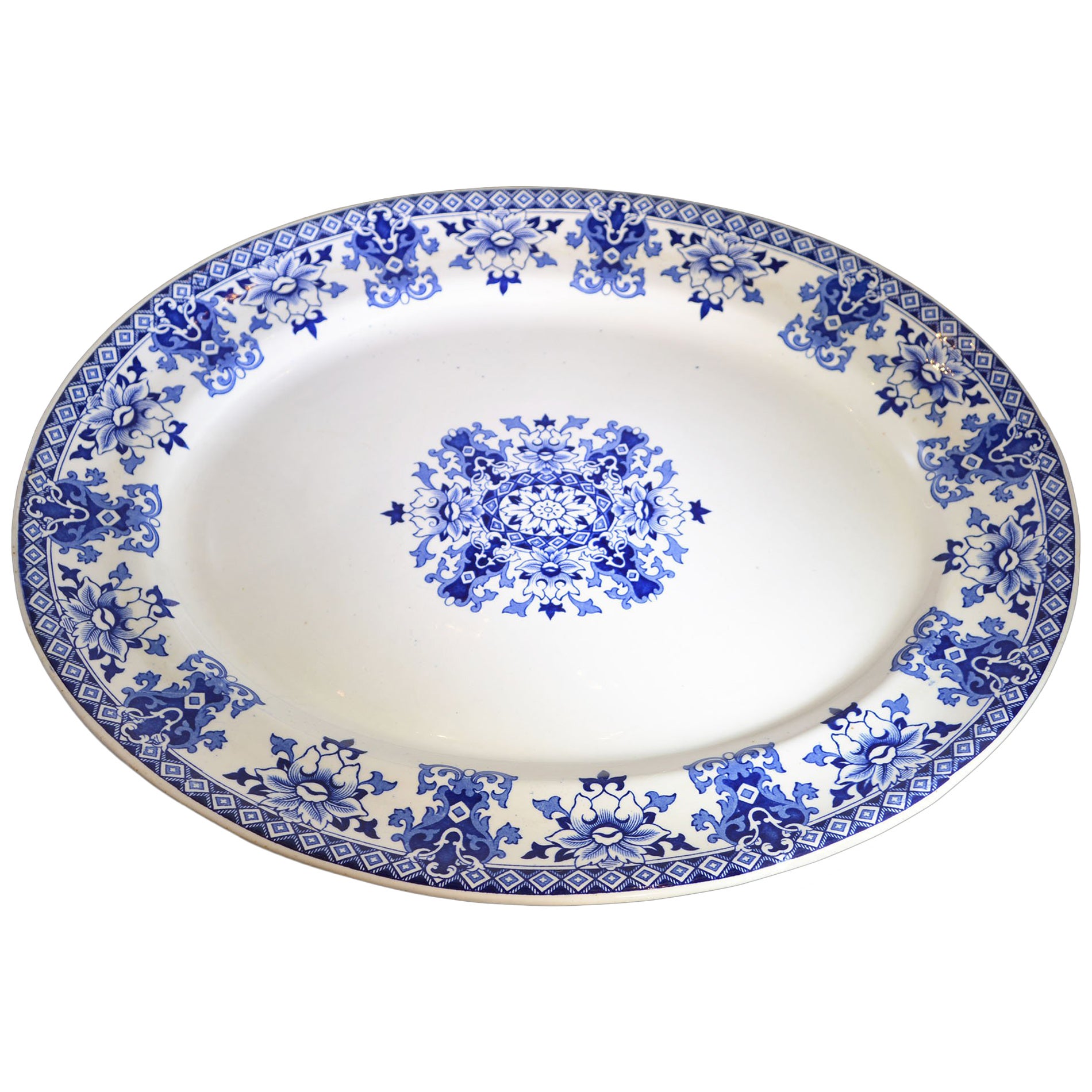 Large Antique English Porcelain Platter, 1880s For Sale at 1stDibs