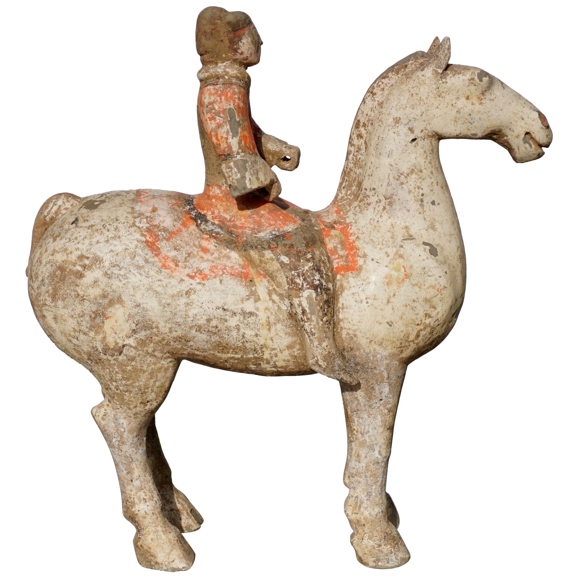 Han Dynasty Horse and Rider Terracotta, 206 BC-220 AD