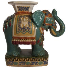 Retro 1960s Ceramic Elephant Garden Seat