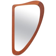 Danish Modern Midcentury Teak Harp Mirror #2