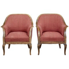 Pair of Early 20th Century Scandinavian Birch Armchairs