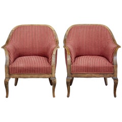 Pair of Early 20th Century Scandinavian Birch Armchairs