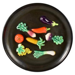 A.Martin Vallauris French Provençal Palissy Trompe L’oeil Vegetable Wall Plate