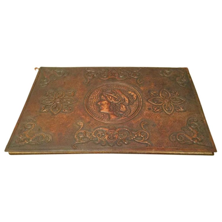 19th Century Italian Tooled Leather Desk Blotter