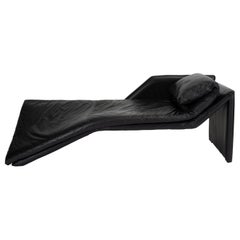 Retro 1980s Leather Chaise Lounge by Preview