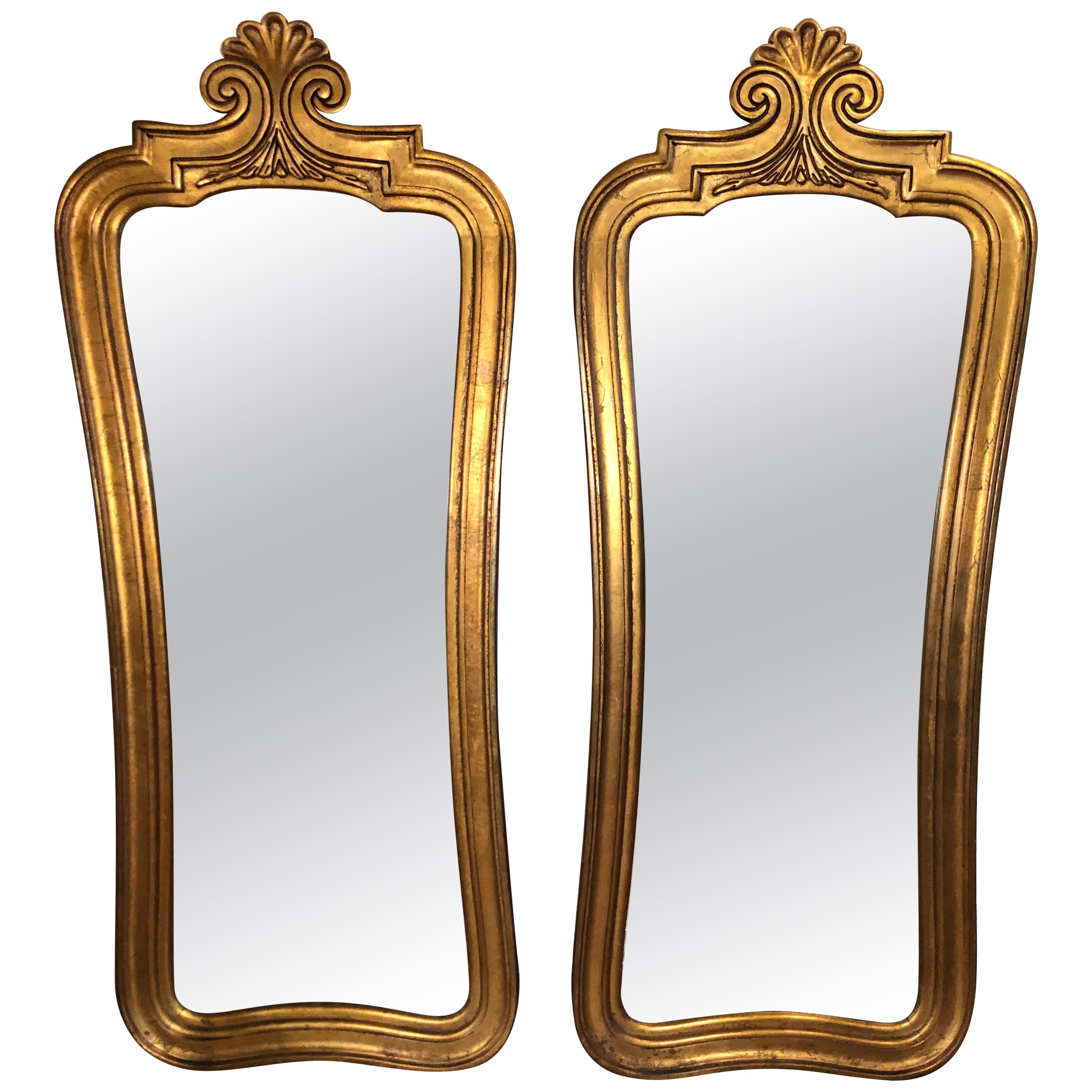 Pair of Hollywood Regency Gilt Mirrors