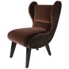 Wingback Lounge Chair for PortHouse, Mohair + Maple, Jordan Mozer USA, C. 2003